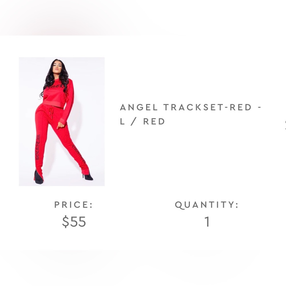 Angel Vibrant Red Track Pants & Top
